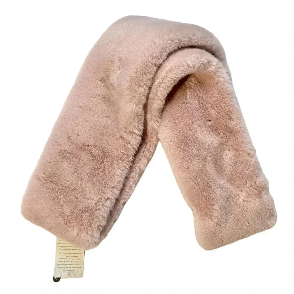 NWT Aspen Faux Fur Blush Pink Twisted Infinity Scarf